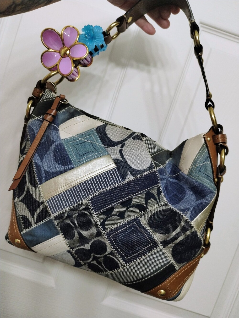 Coach Denim Patchwork Carly & Coach Denim Wallet Y2K - Picture 10 of 14